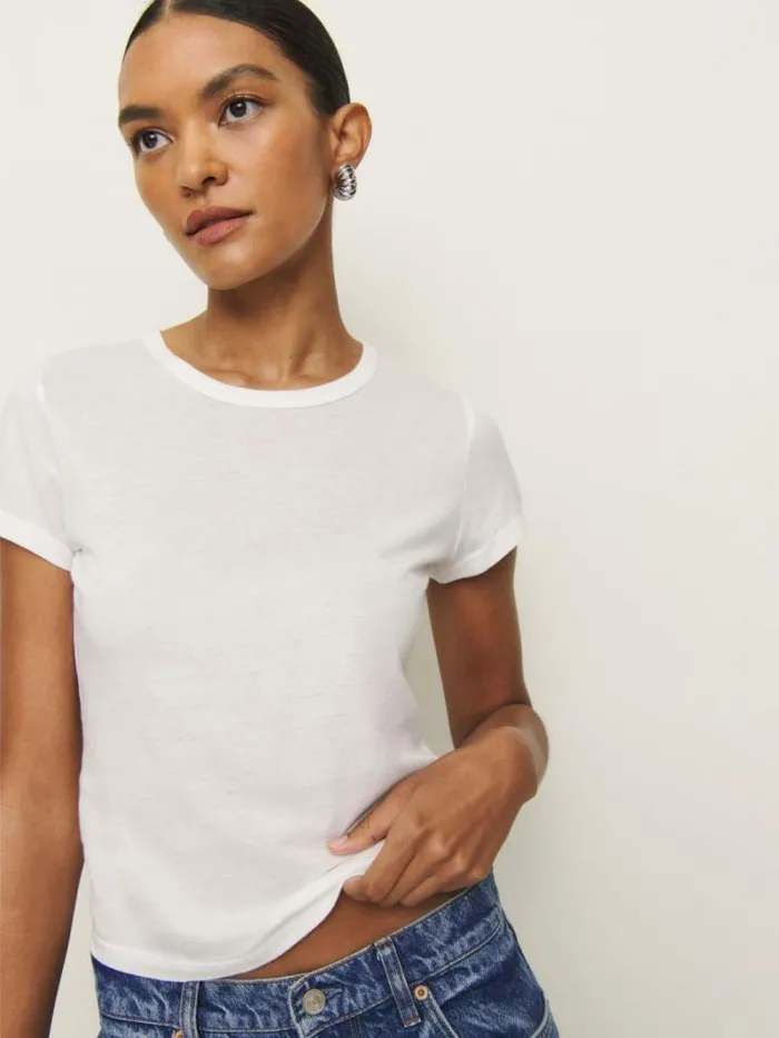The Reformation Max Slim Tee White 8211 Clothing