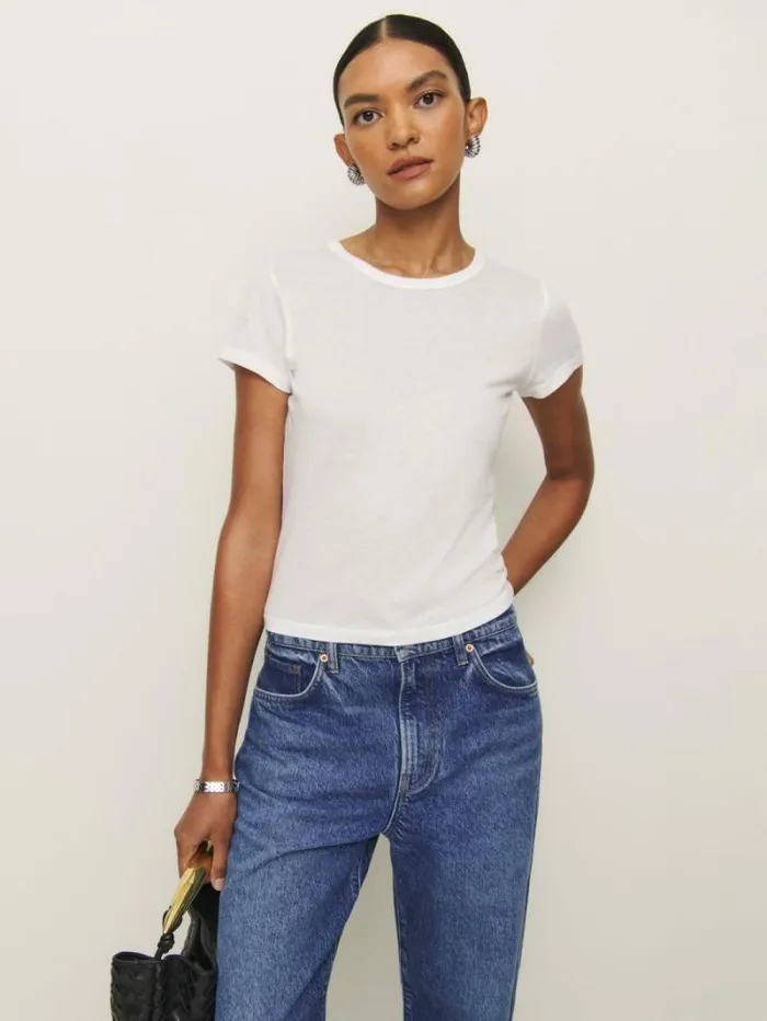 The Reformation Max Slim Tee White 8211 Clothing