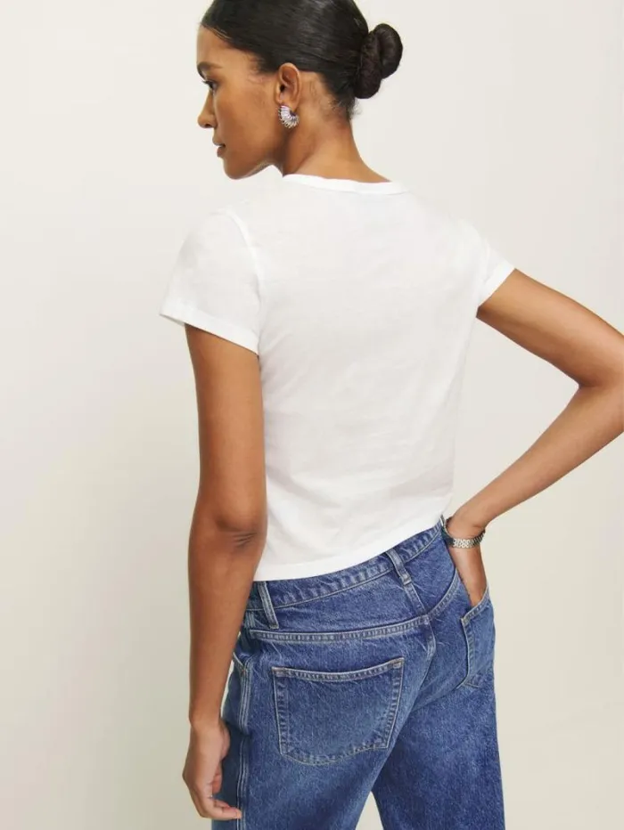 The Reformation Max Slim Tee White 8211 Clothing