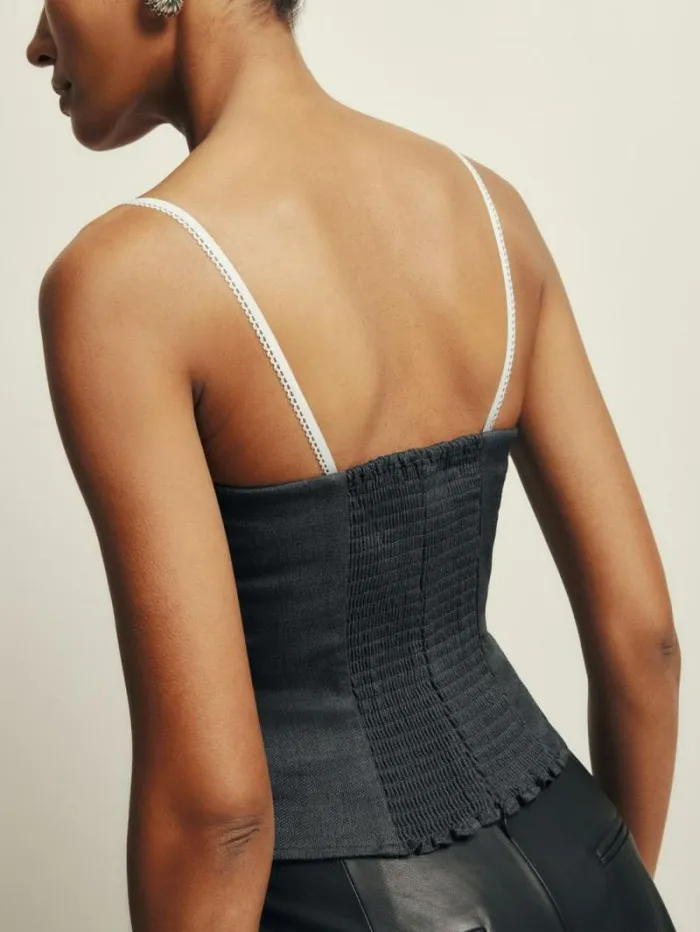 The Reformation Melanie Top Dark Grey 8211 Clothing