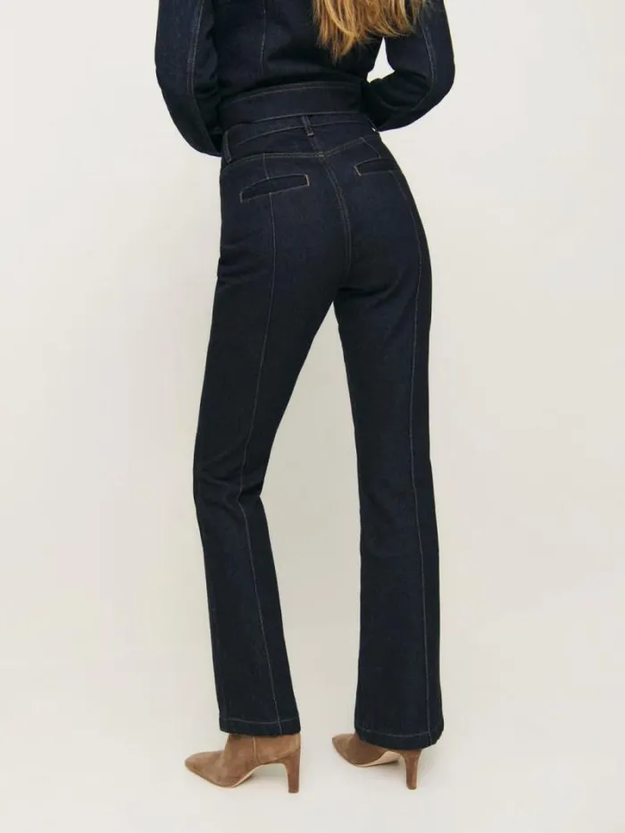 The Reformation Mia High Rise Vintage Bootcut Jeans Ondine Patch Pocket 8211 Clothing
