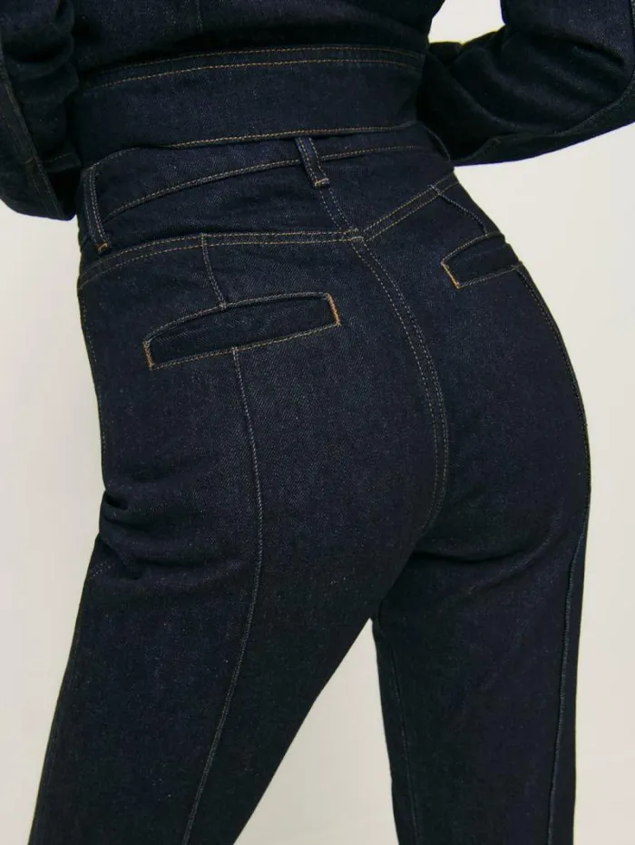 The Reformation Mia High Rise Vintage Bootcut Jeans Ondine Patch Pocket 8211 Clothing