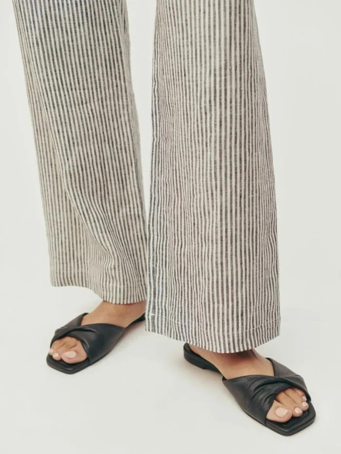 The Reformation Mikki Twist Flat Sandal Black 8211 Shoes