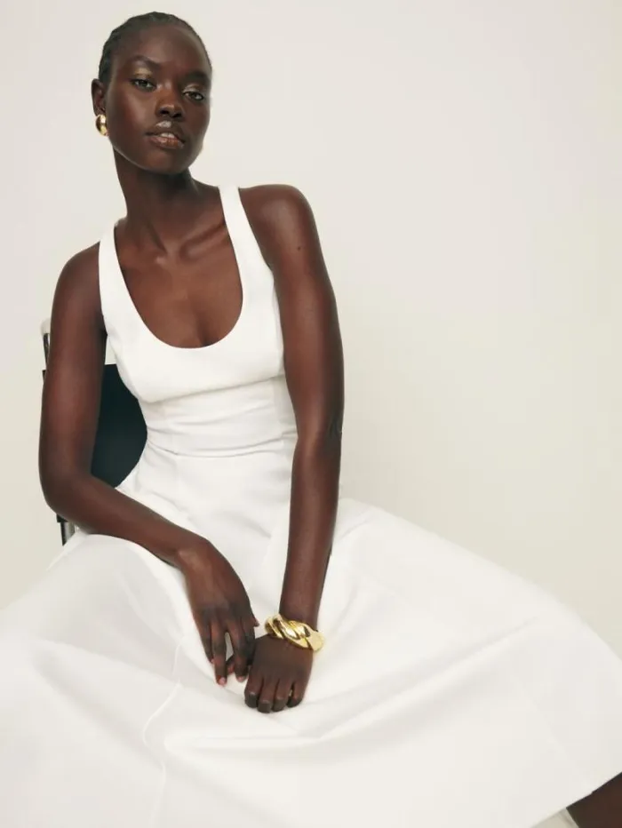The Reformation Mikol Knit Dress White 8211 Clothing