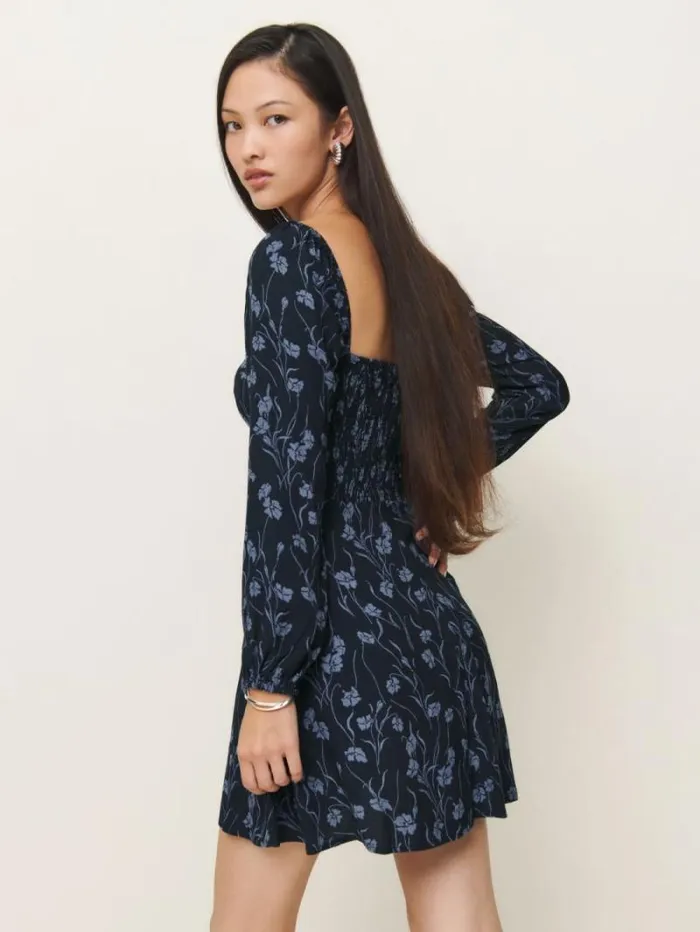 The Reformation Mochi Dress Georgia Blue 8211 Clothing