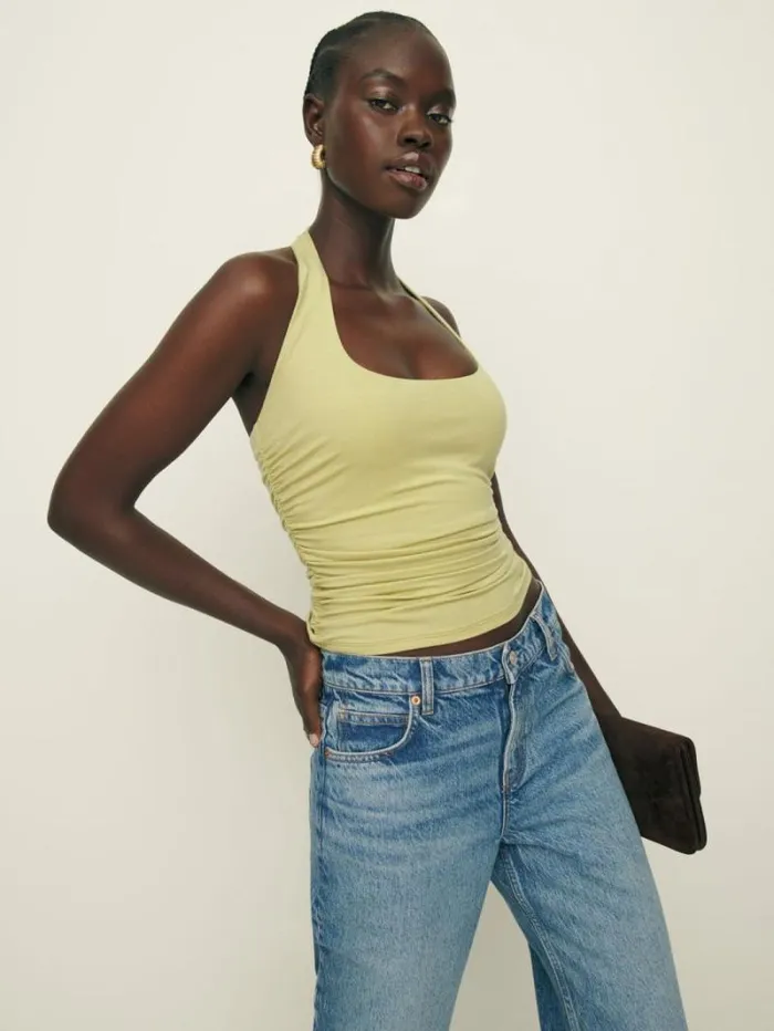 The Reformation Molly Knit Top Lemongrass 8211 Clothing
