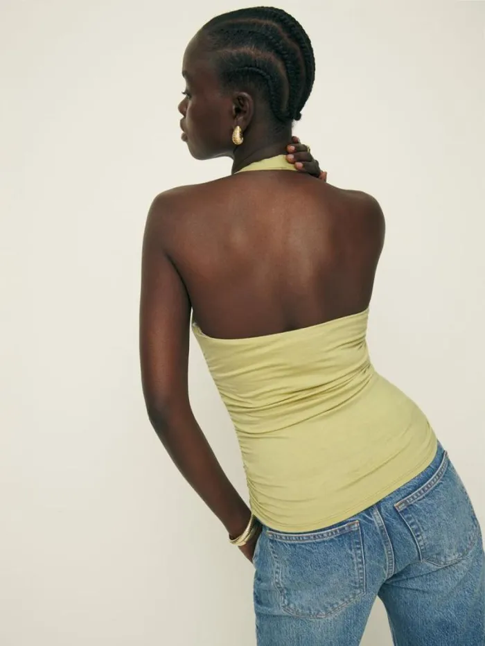 The Reformation Molly Knit Top Lemongrass 8211 Clothing