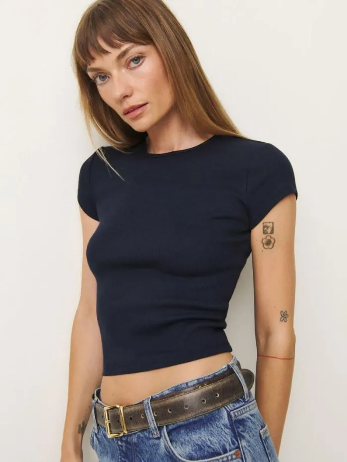The Reformation Muse Tee Midnight 8211 Clothing