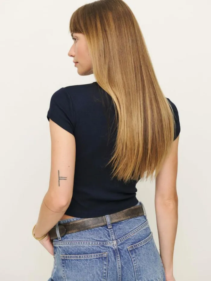 The Reformation Muse Tee Midnight 8211 Clothing