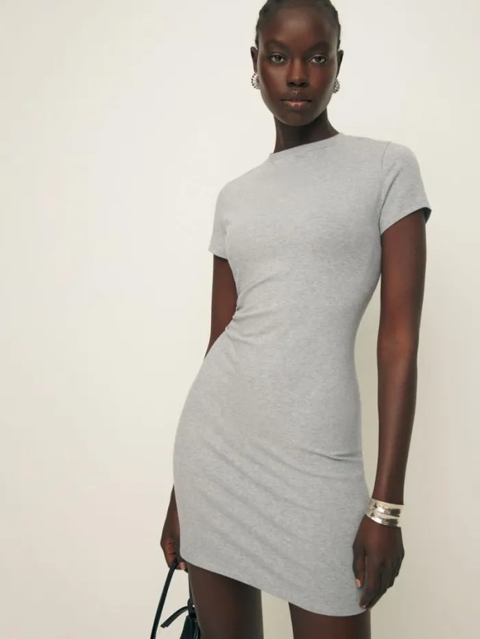 The Reformation Nadia Knit Dress Heather Grey 8211 Clothing