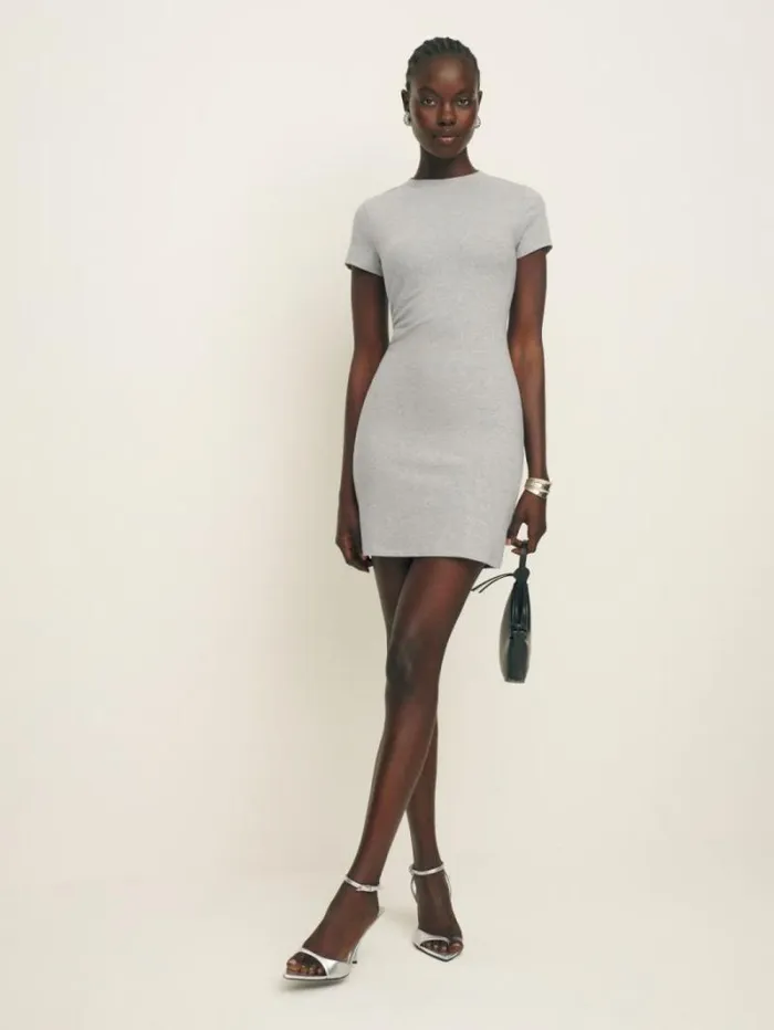 The Reformation Nadia Knit Dress Heather Grey 8211 Clothing
