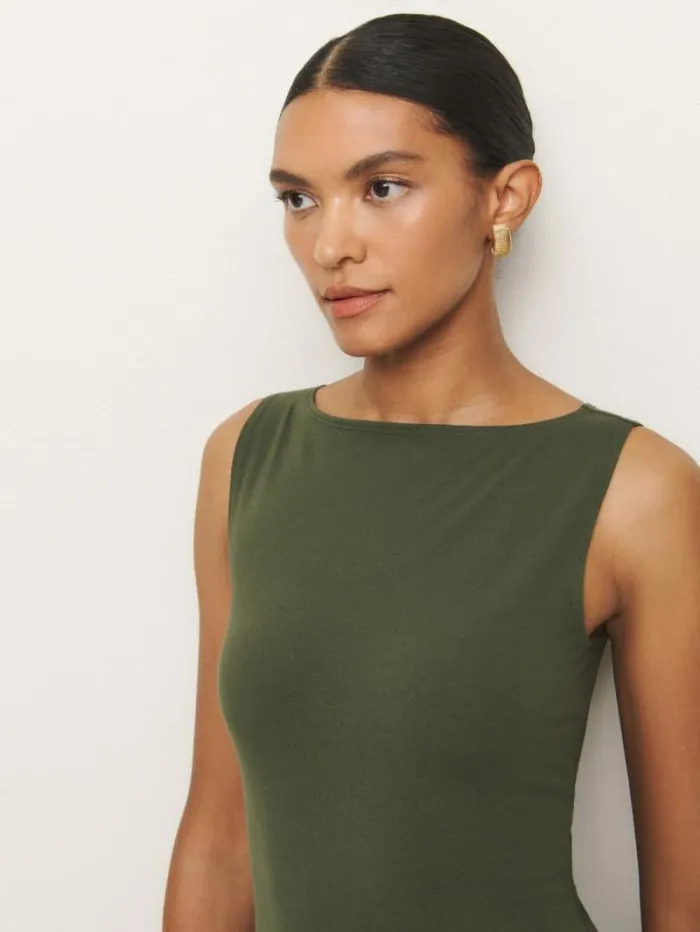 The Reformation Nataly Knit Dress Fern 8211 Clothing