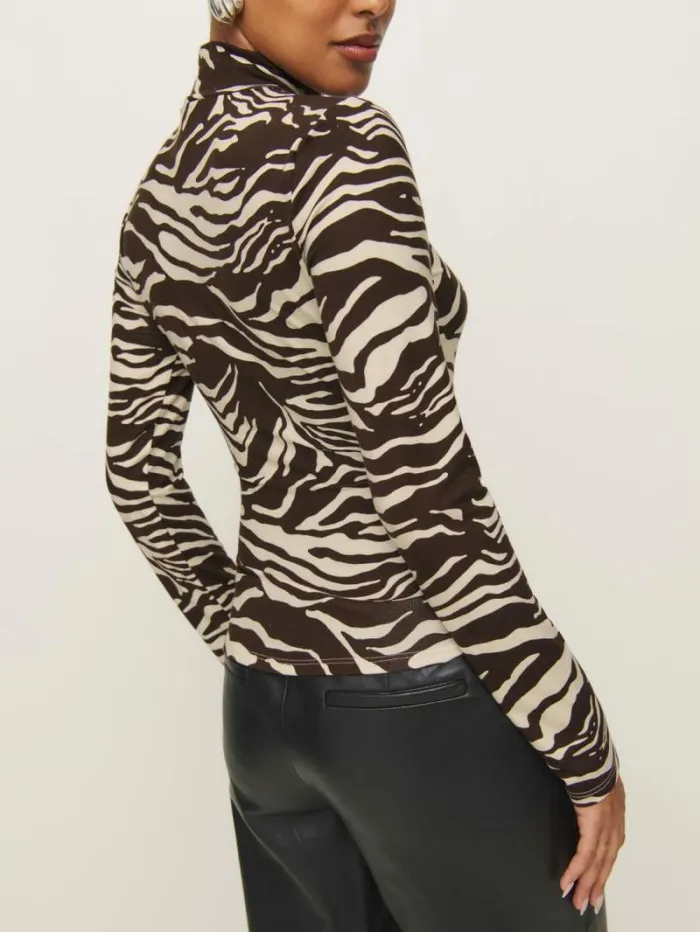 The Reformation Nell Knit Top Stampede 8211 Clothing