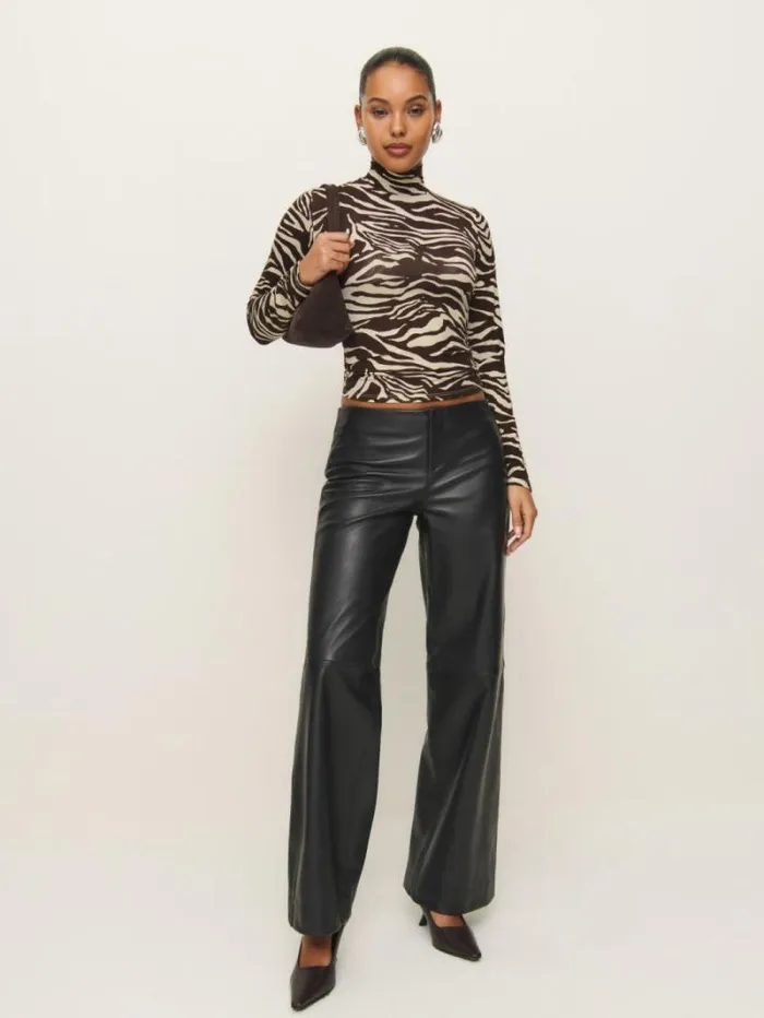 The Reformation Nell Knit Top Stampede 8211 Clothing