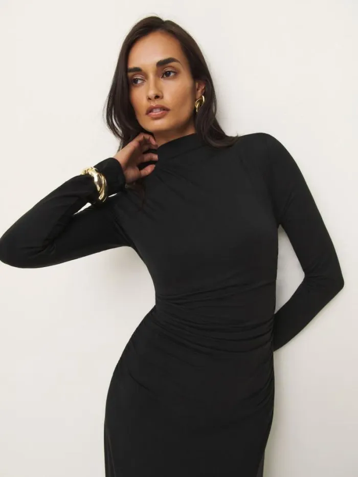 The Reformation Nemy Knit Dress Black 8211 Clothing