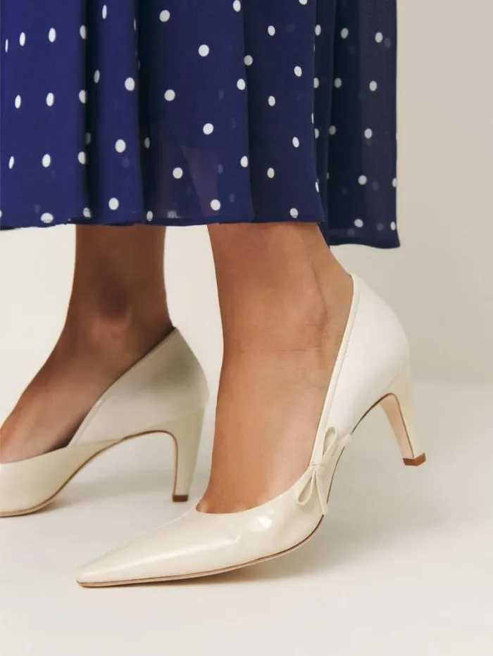 The Reformation Neve Bow Pump Almond 8211 Shoes
