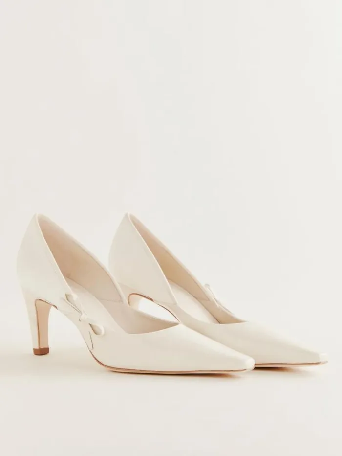 The Reformation Neve Bow Pump Almond 8211 Shoes