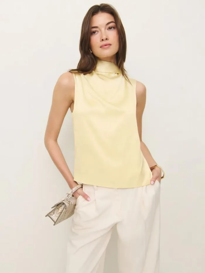 The Reformation Norella Top Blonde 8211 Clothing