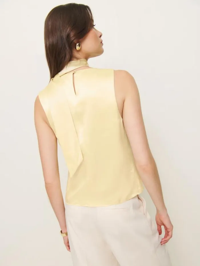 The Reformation Norella Top Blonde 8211 Clothing
