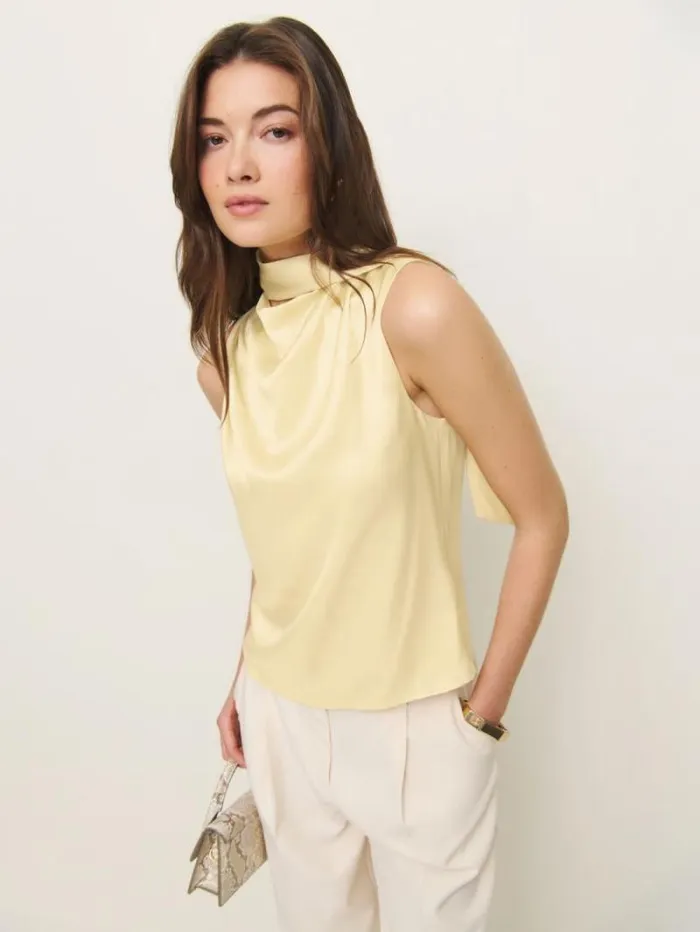 The Reformation Norella Top Blonde 8211 Clothing