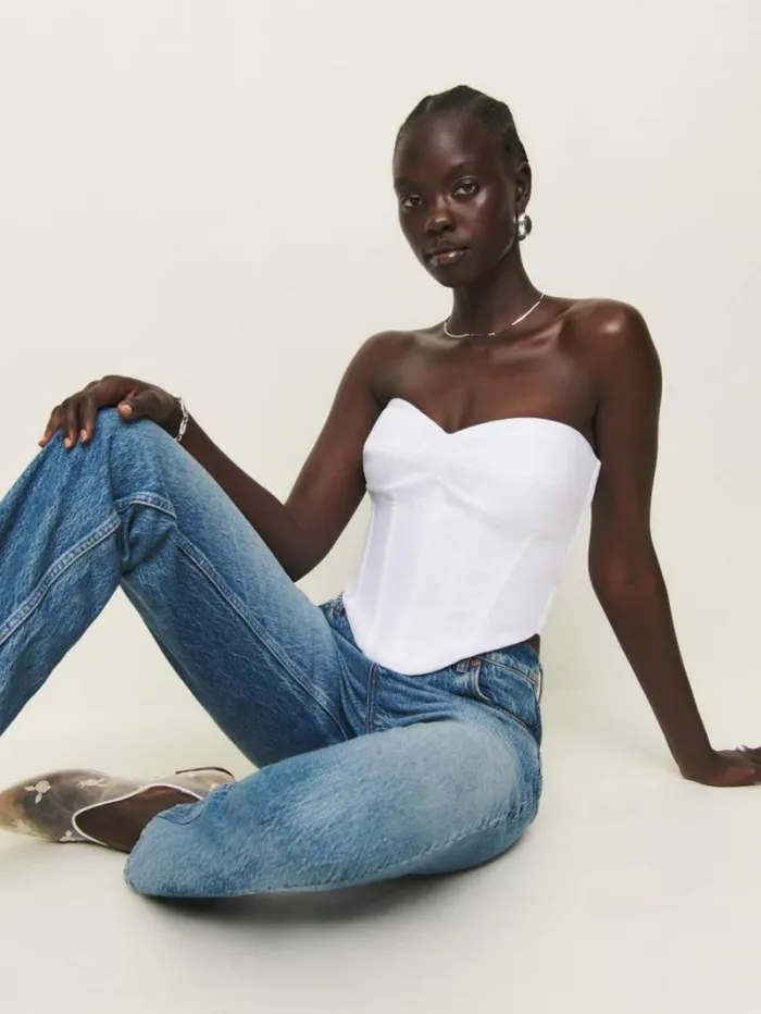 The Reformation Pacie Linen Top White 8211 Clothing