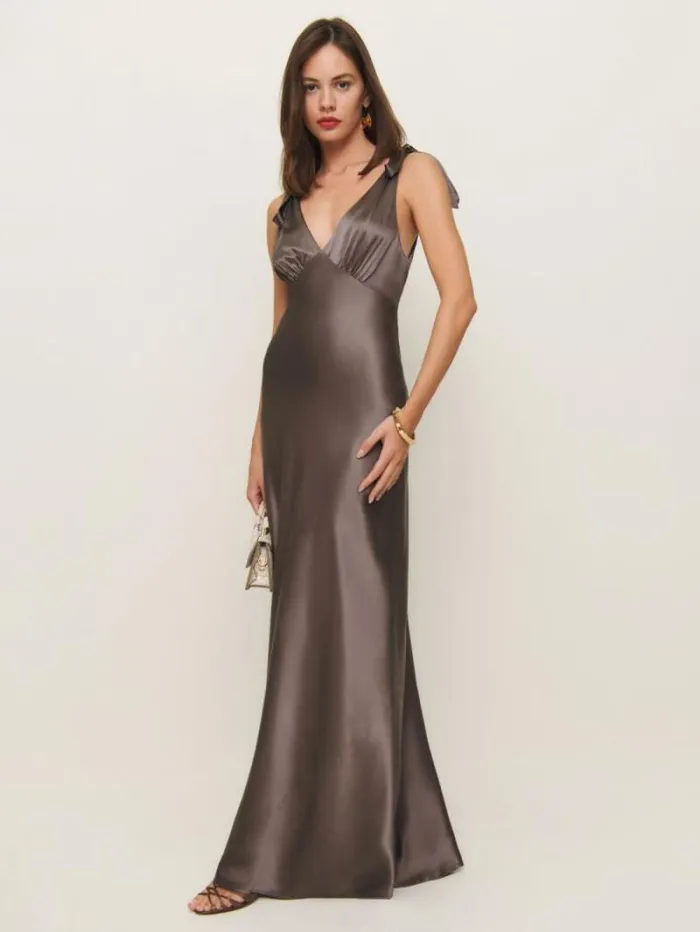 The Reformation Pernille Silk Dress Magnetic 8211 Weddings