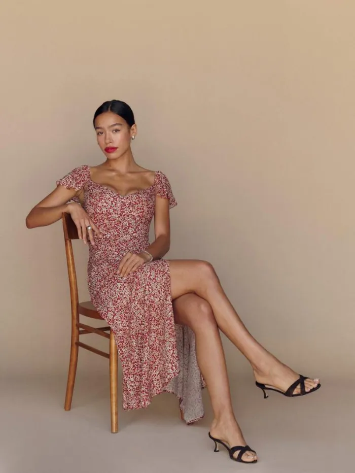The Reformation Petites Baxley Dress La Vie En Rose 8211 Clothing