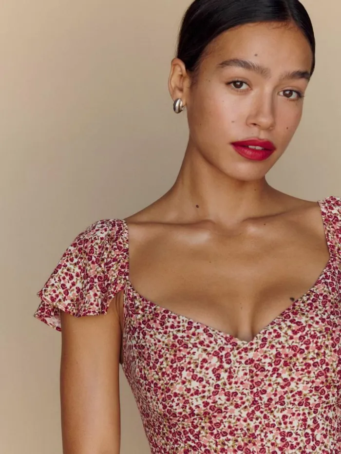 The Reformation Petites Baxley Dress La Vie En Rose 8211 Clothing
