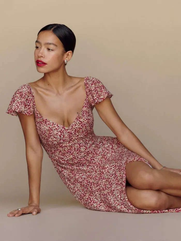 The Reformation Petites Baxley Dress La Vie En Rose 8211 Clothing