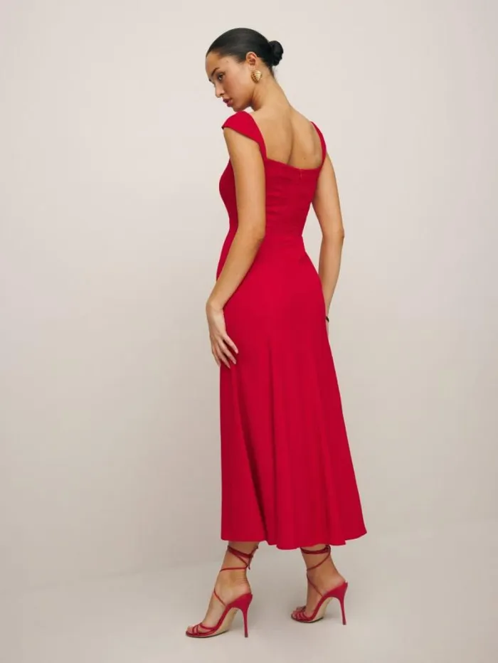 The Reformation Petites Bryson Dress Cherry 8211 Clothing