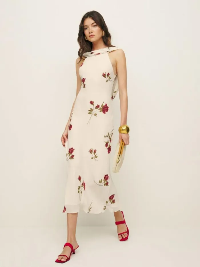 The Reformation Portia Dress American Beauty 8211 Clothing