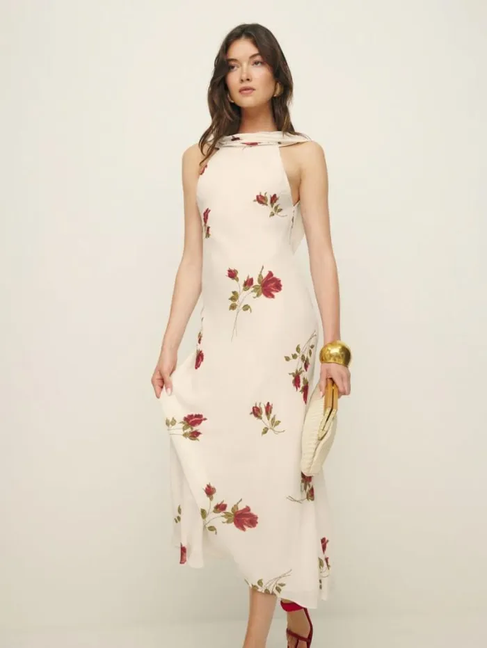 The Reformation Portia Dress American Beauty 8211 Clothing