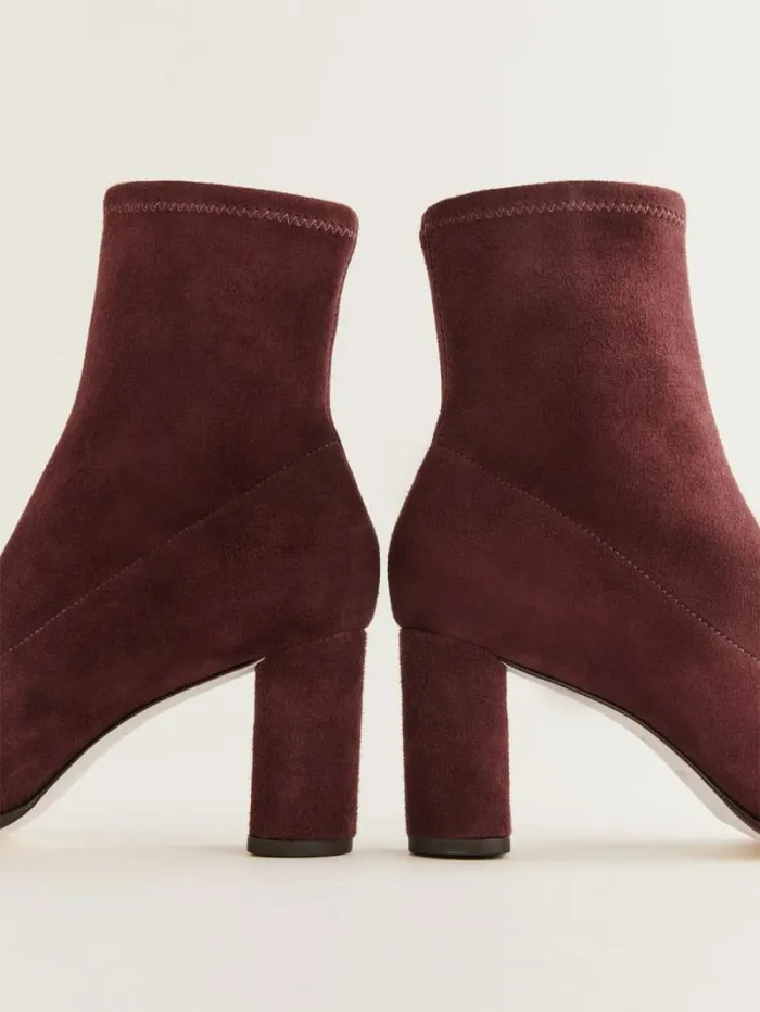 The Reformation Presley Ankle Boot Ruby Stretch Suede 8211 Shoes