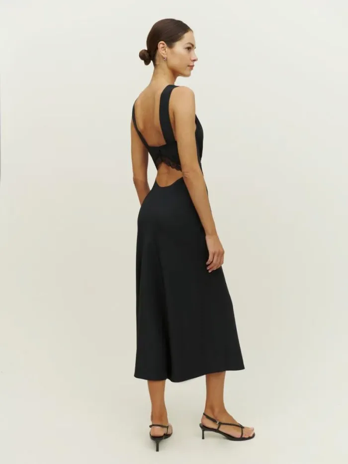 The Reformation Provence Silk Dress Black 8211 Clothing