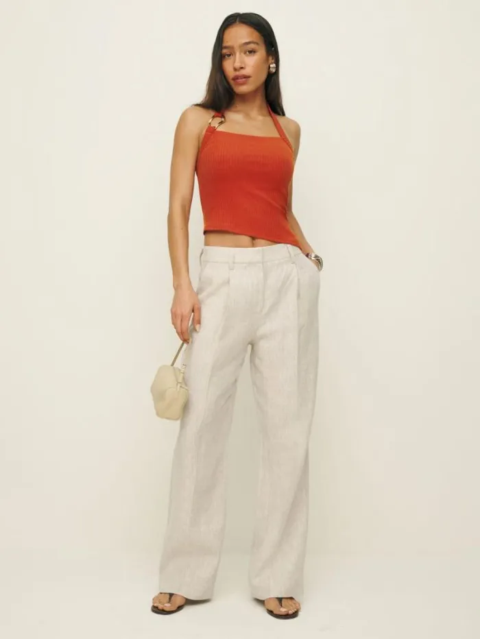 The Reformation Ramona Knit Top Blood Orange 8211 Clothing