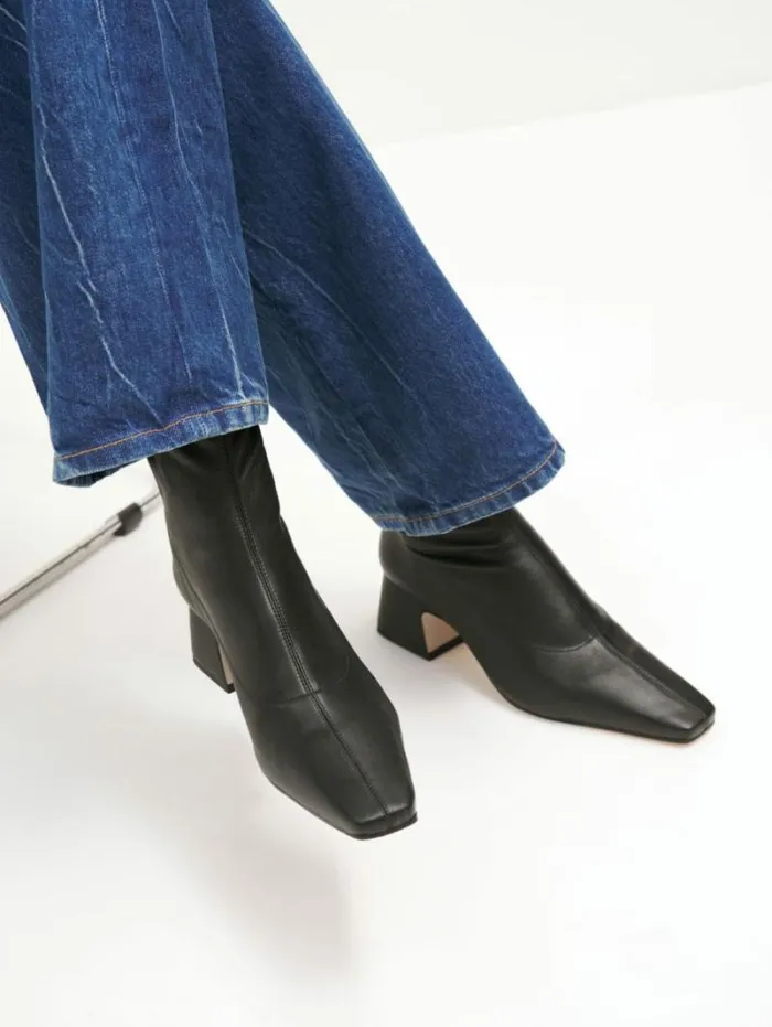 The Reformation Remington Ankle Boot Black Leather 8211 Shoes