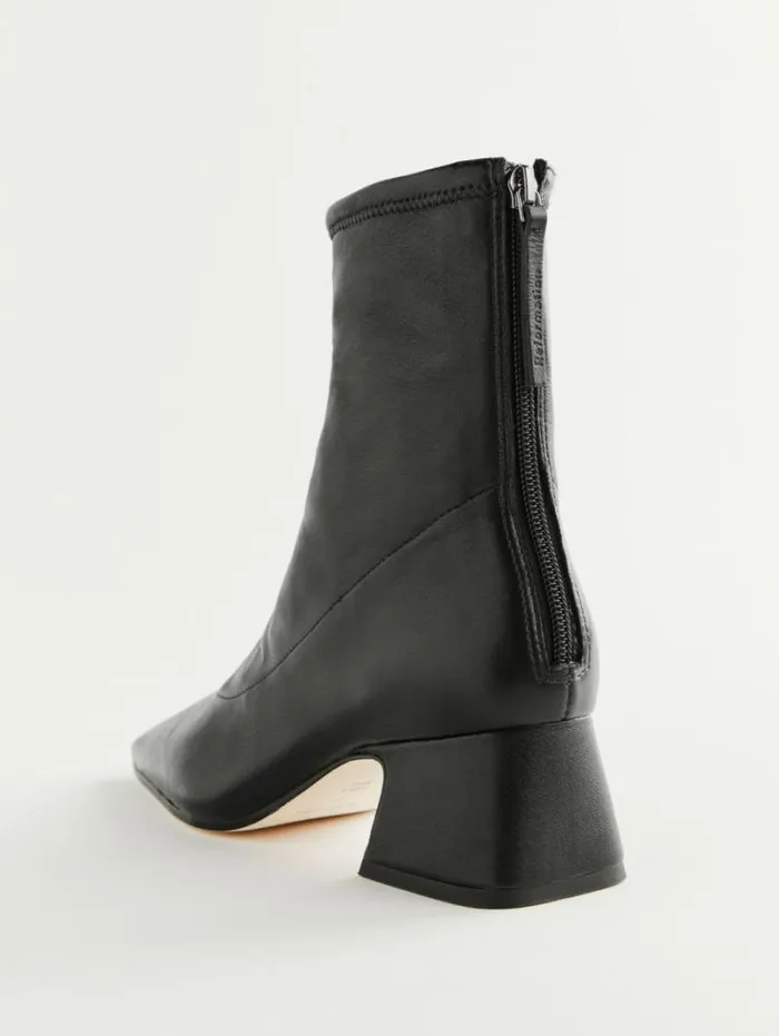 The Reformation Remington Ankle Boot Black Leather 8211 Shoes