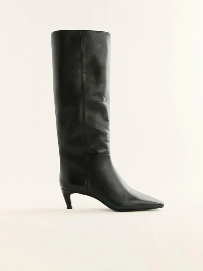 The Reformation Remy Knee Boot Black Leather 8211 Shoes