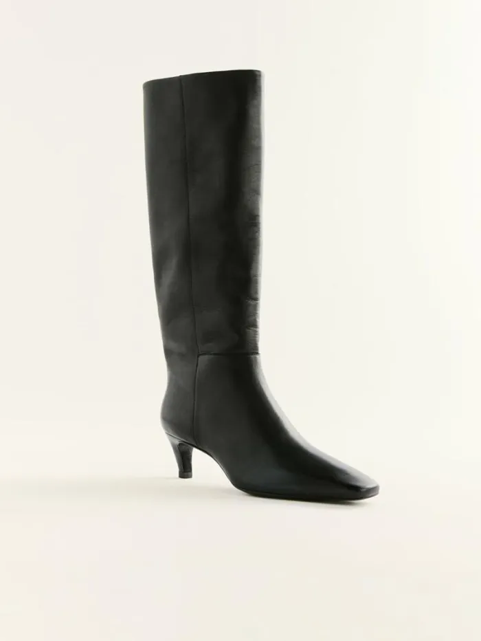 The Reformation Remy Knee Boot Black Leather 8211 Shoes