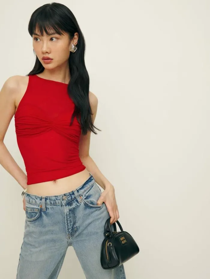 The Reformation Rose Knit Top Red 8211 Clothing