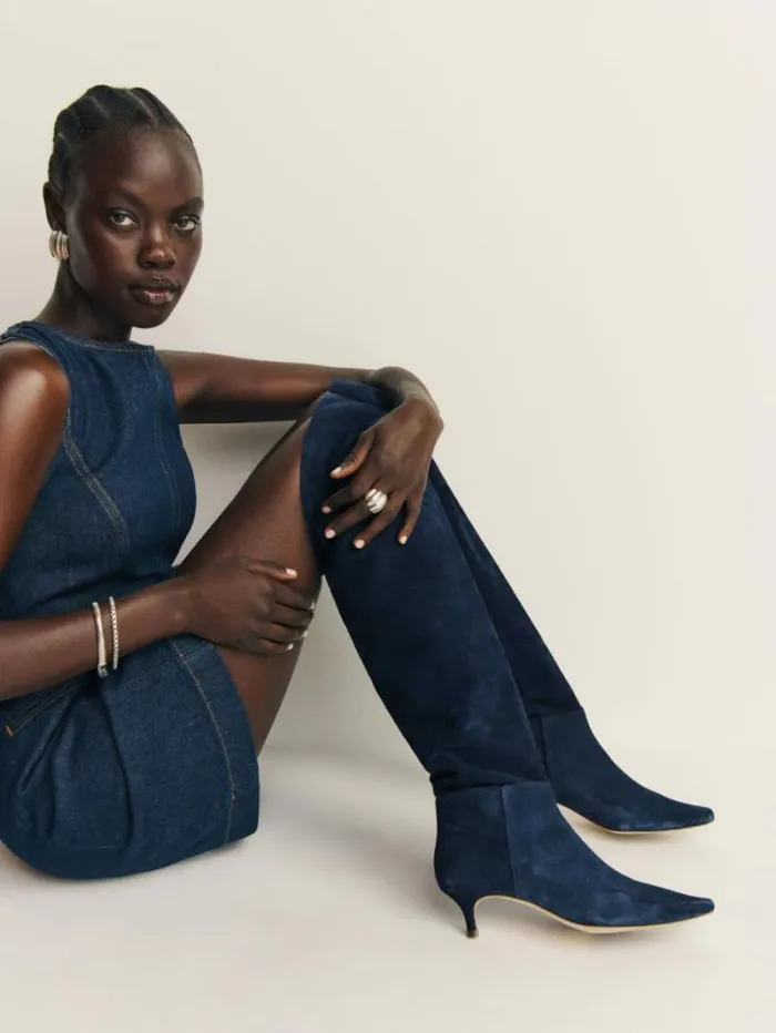 The Reformation Roxanne Over The Knee Boot After Hours Suede 8211 Shoes