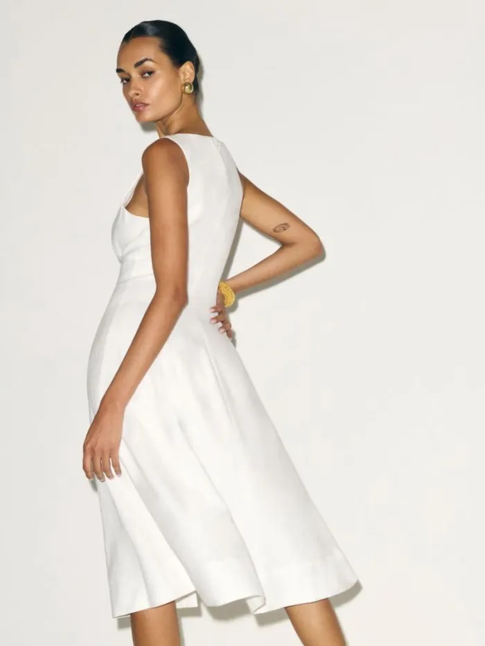 The Reformation Sebastien Linen Dress White 8211 Clothing
