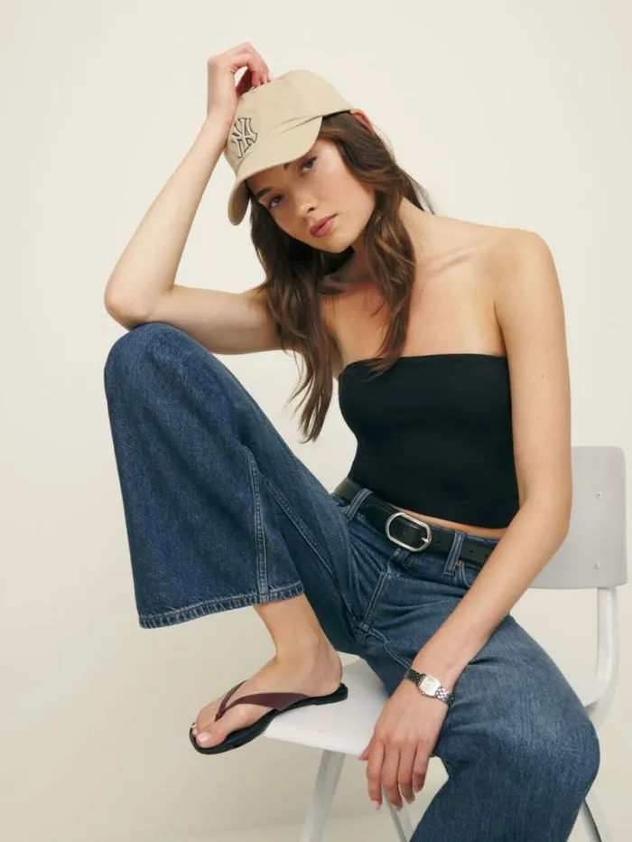 The Reformation Seren Knit Top Black 8211 Clothing