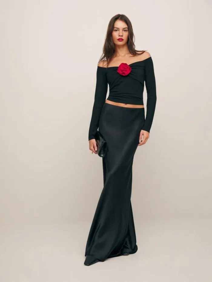 The Reformation Shaye Knit Top Black And Red 8211 Clothing