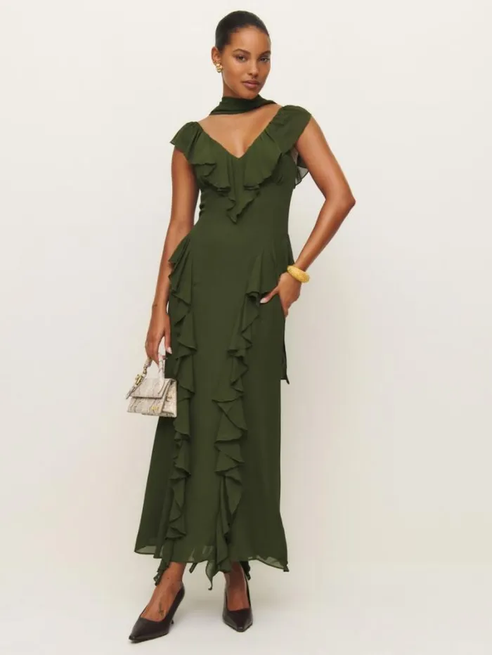 The Reformation Silvana Dress Fern Green 8211 ClothingWeddings