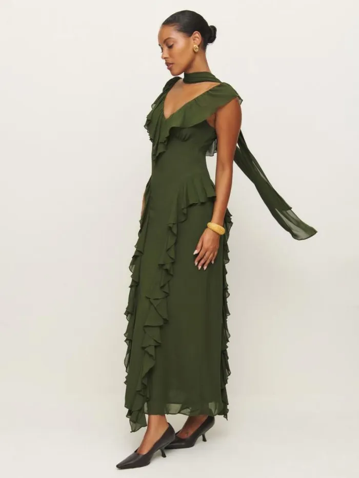 The Reformation Silvana Dress Fern Green 8211 ClothingWeddings