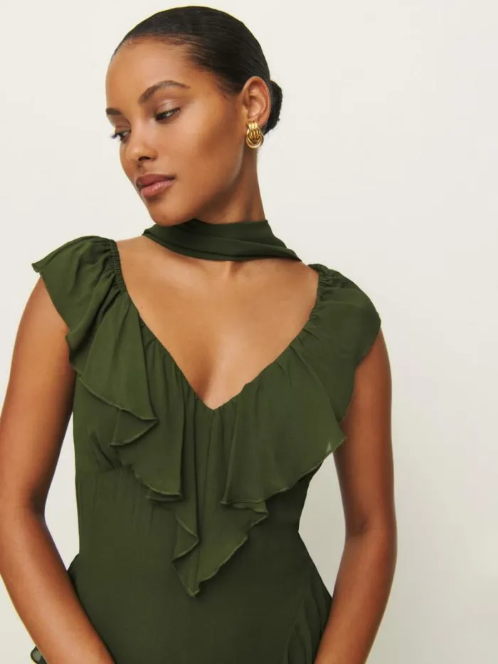 The Reformation Silvana Dress Fern Green 8211 ClothingWeddings