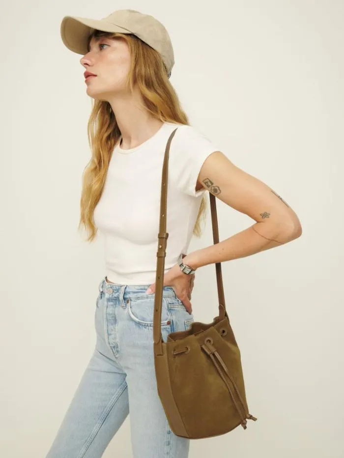 The Reformation Small Ornellia Bucket Bag Bog 8211 Bags