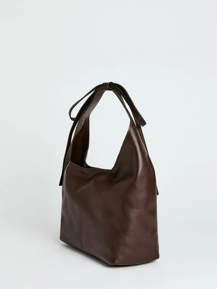 The Reformation Small Vittoria Tote Tobacco Leather 8211 Bags