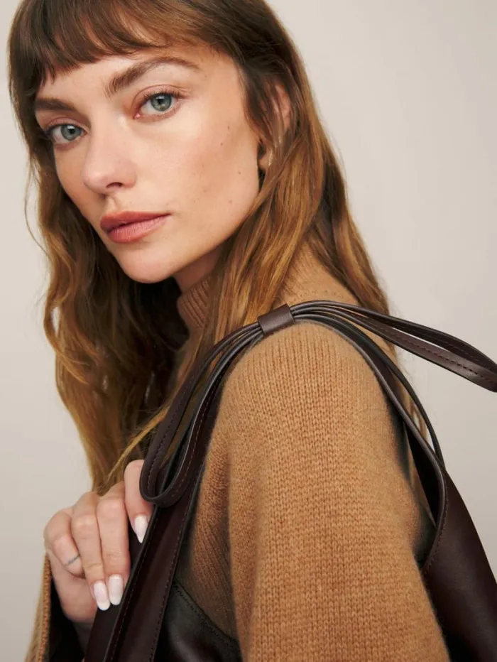 The Reformation Small Vittoria Tote Tobacco Leather 8211 Bags